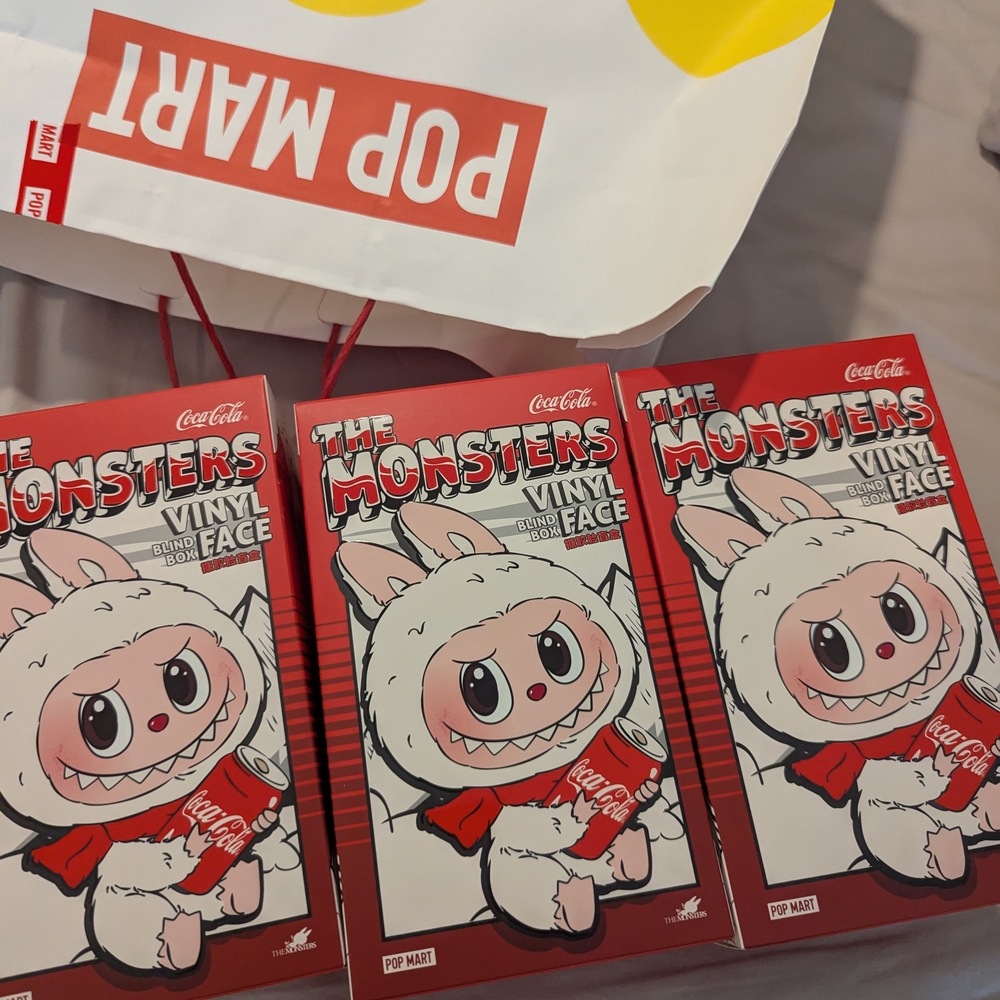 3 Authentic POP MART Labubu Coca-Cola Vinyl Face Blind Boxes NEW SEALED
